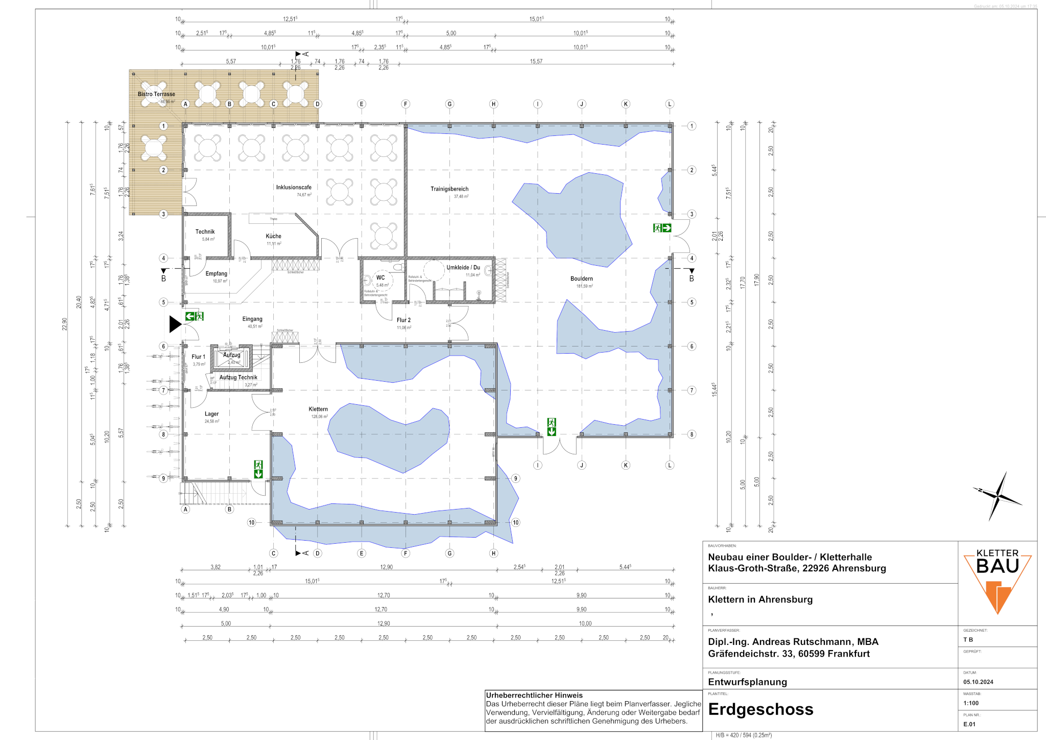 Klettern in Ahrensburg - Gestaltungsentwurf Erdgeschoss